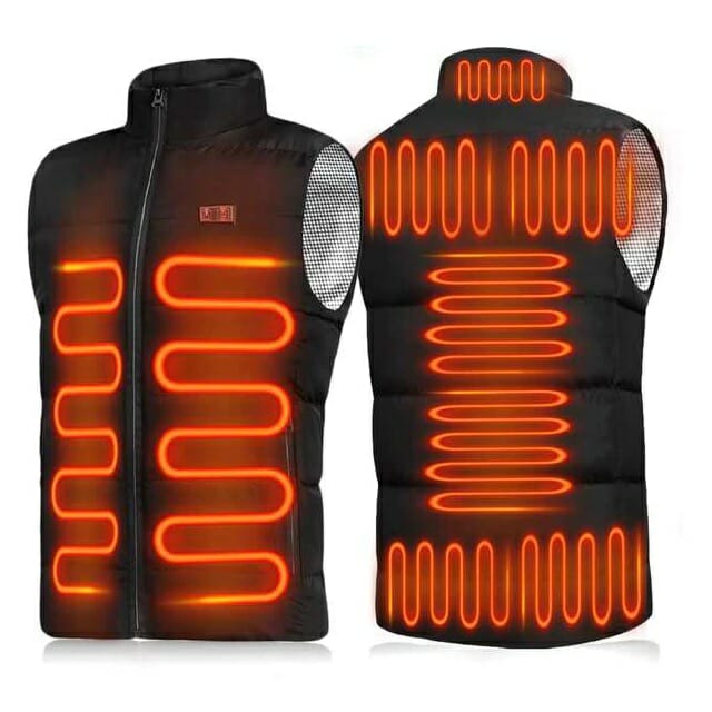 Heated vest to keep warm in freezing winter at home or stay outdoors