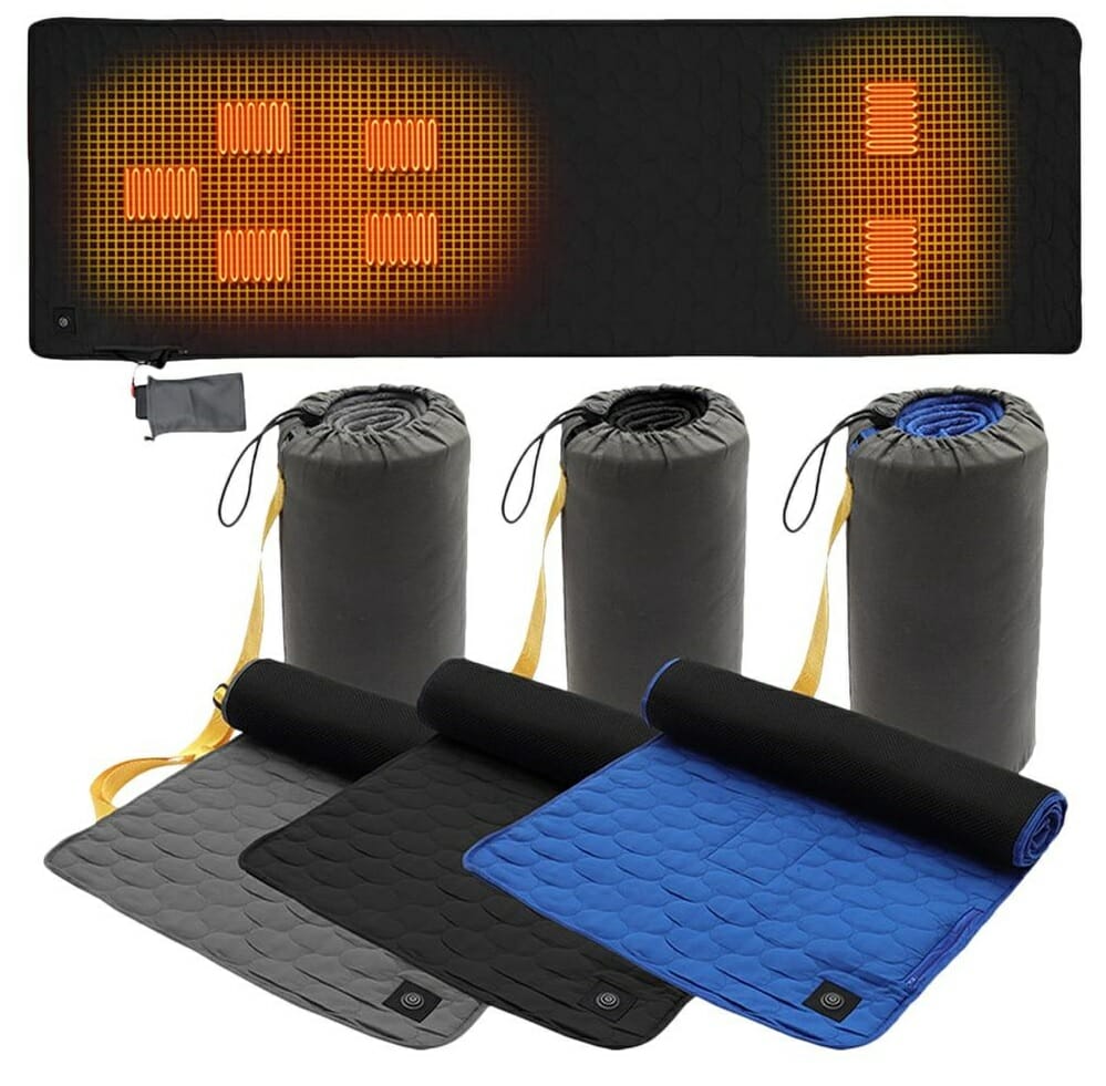 Portable heating blanket to keep warm in freezing winter outdoor or at home